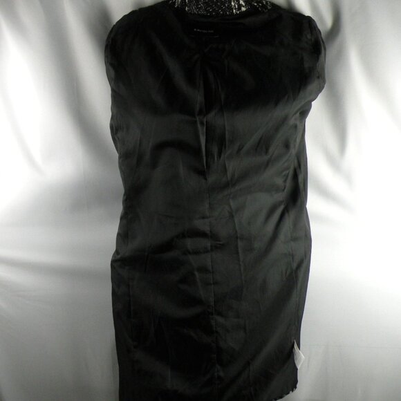 Express Tweed Plaid Collarless 1 Button Long Jacket Blazer Coat Small - Picture 7 of 8